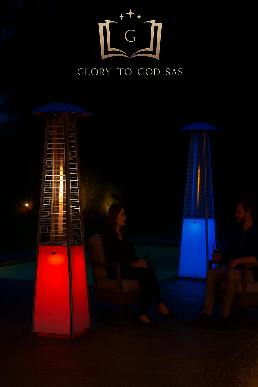 tipo led ambientada calefactor pirámide led